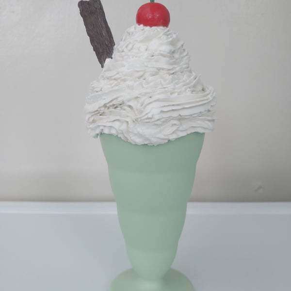 Faux Fake Ice cream sundae with flake and cherry shop prop dessert decor