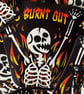 Burnt Out Skeleton Sticker - Funny Goth Spooky Decoration - Image 1
