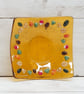 Amber Glass Trinket Dish with Autumn Leaf and Toadstools Detail - Image 7