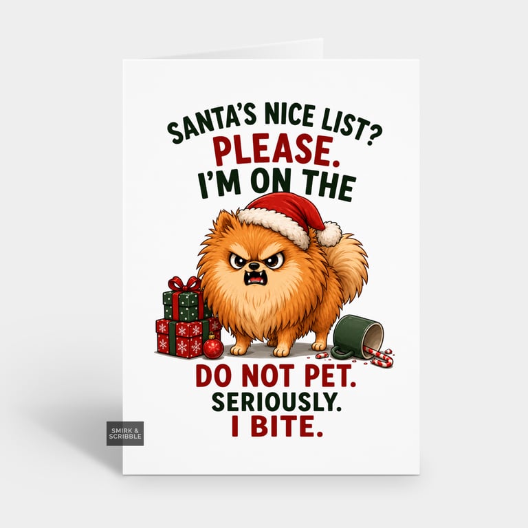 Funny Christmas Card For Him Or Her - Do Not Pet Dog