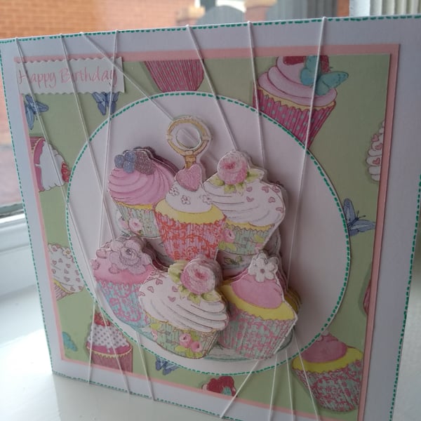 Cupcakes galore decoupage birthday card