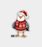 Unique Funny Christmas Gift Tags For Adults, 6pk - Seagull In Santa Hat