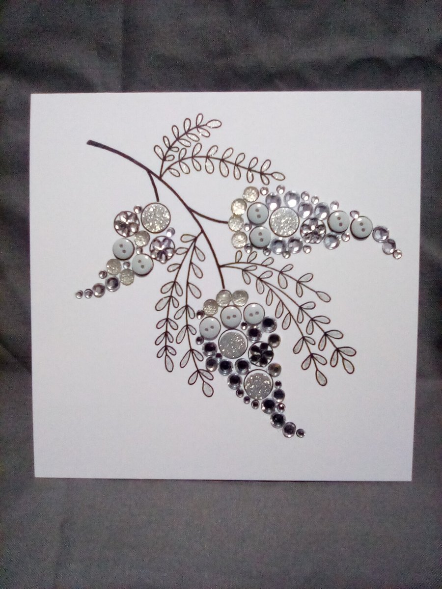 All occasion floral watercolour and embellished handmade blank  card