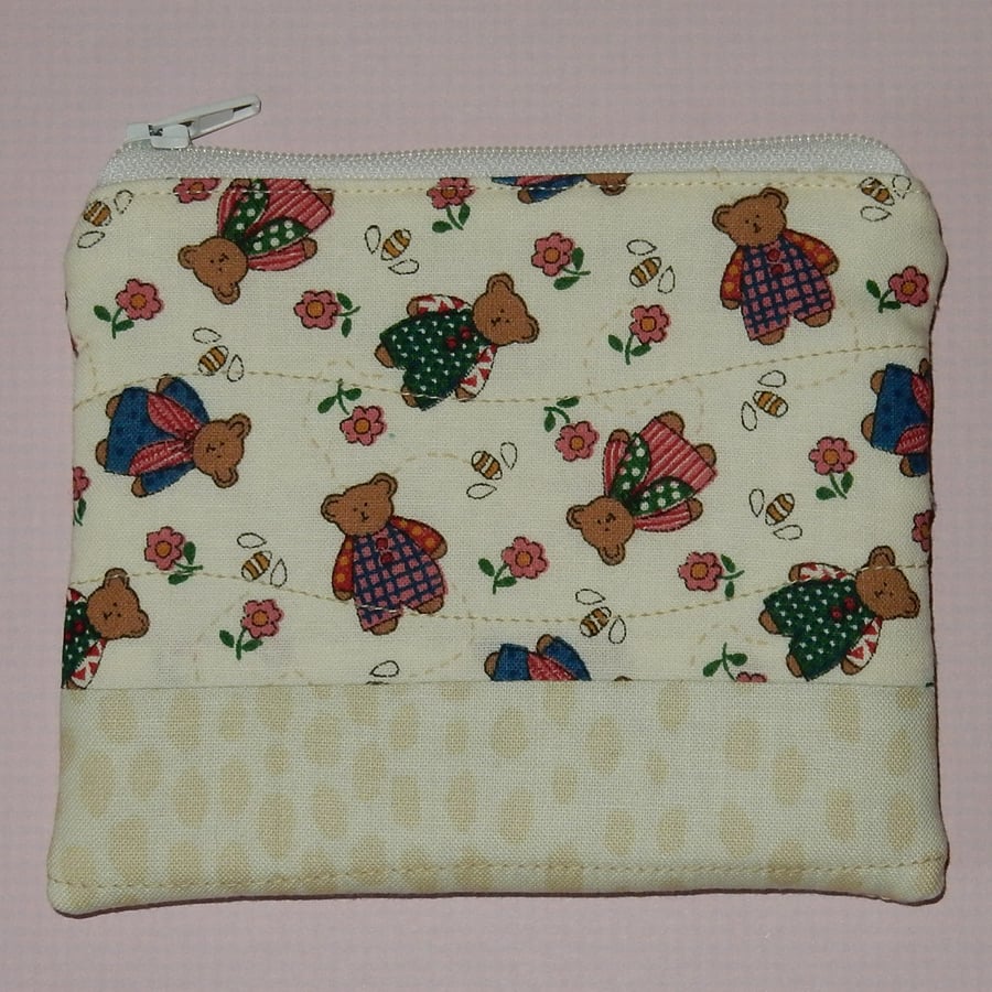 Coin purse Teddies and flowers