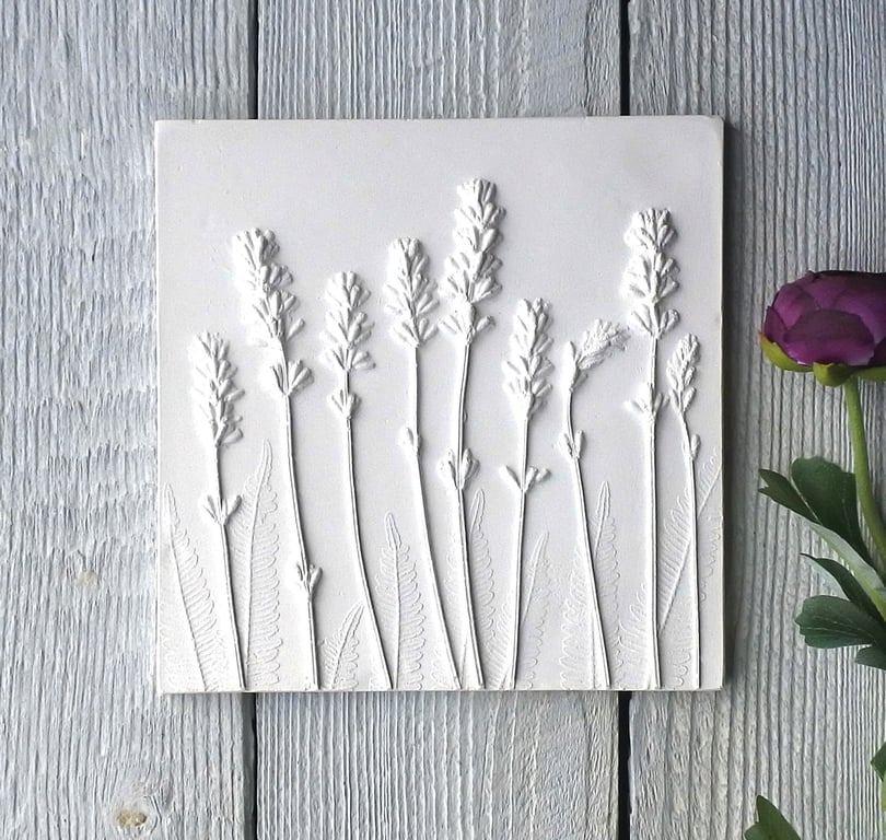Lavender Plaster Cast Wall Plaque