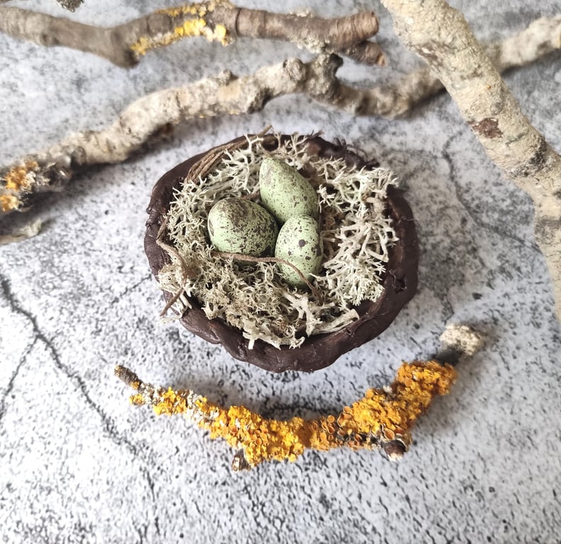 Handmade Bird Nest, Rustic Clay Bowl, Mini Trinket Dish, Wabi-Sabi Bowl