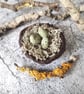 Handmade Bird Nest, Rustic Clay Bowl, Mini Trinket Dish, Wabi-Sabi Bowl - Image 1
