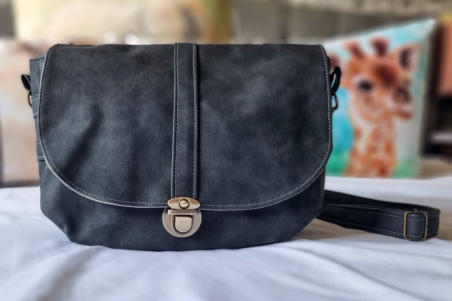 Handmade Charcoal Satchel Style Bag