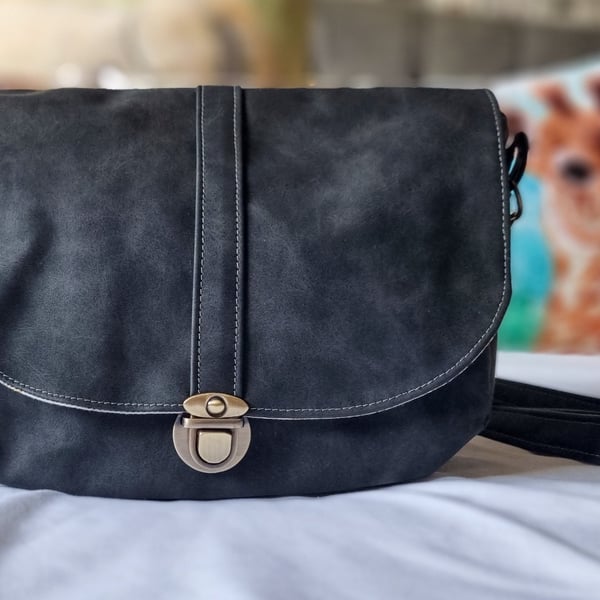 Handmade Charcoal Satchel Style Bag