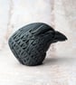 'Ignis', a black porcelain crow idol. - Image 7