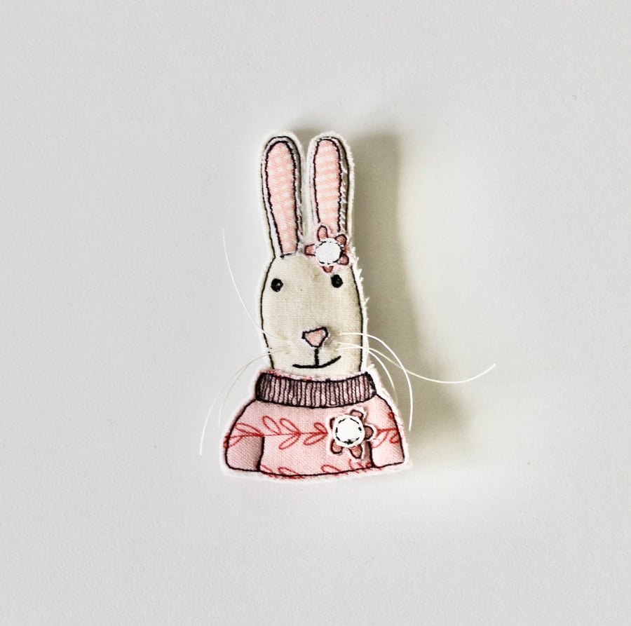'Bunny with Whiskers' - Handmade Brooch