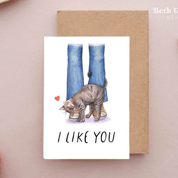 Tabby Cat Anniversary Card - Anniversary card for him or her, pet lover card