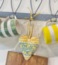 YELLOW BRIAR ROSE HEART DECORATION - with lavender - Image 6