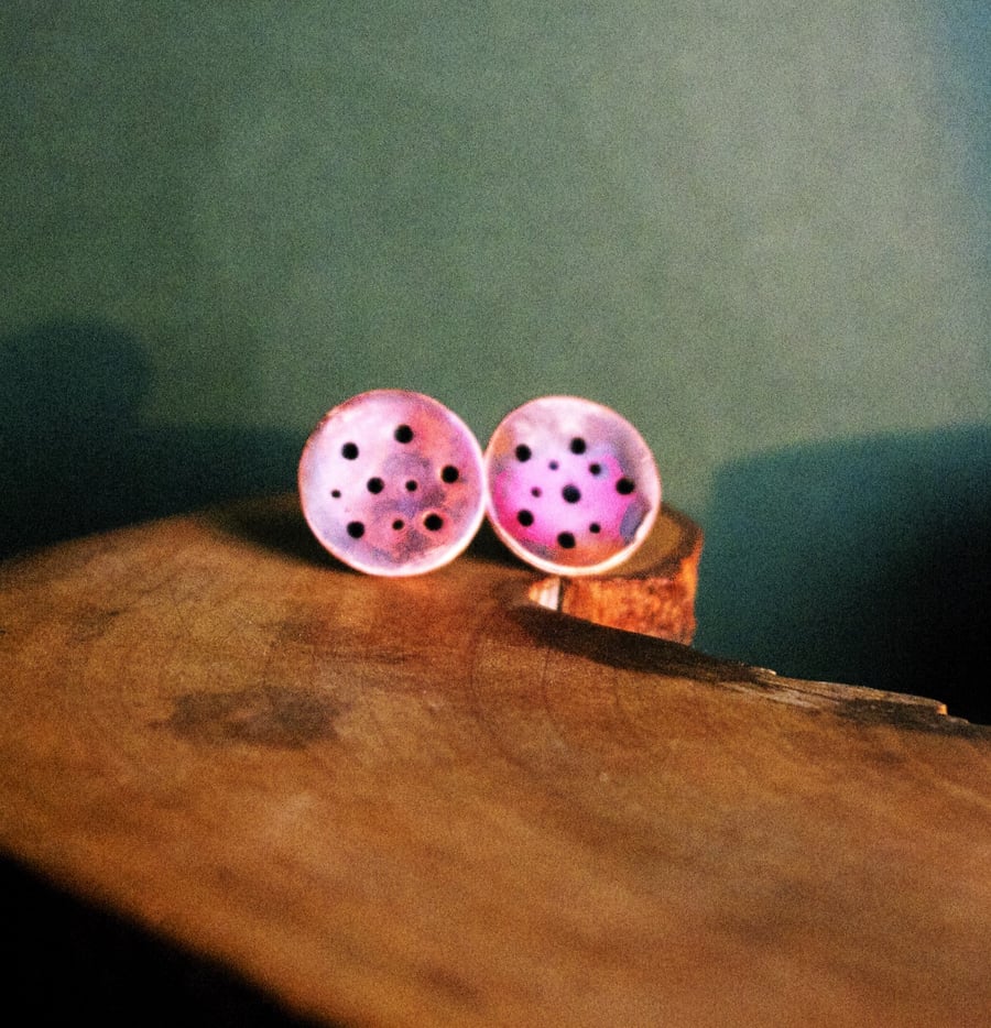 Copper Lotus  Seed Pod Studs