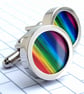 Rainbow Cuff Links Colourful Cufflinks to Wear with Pride  PC026