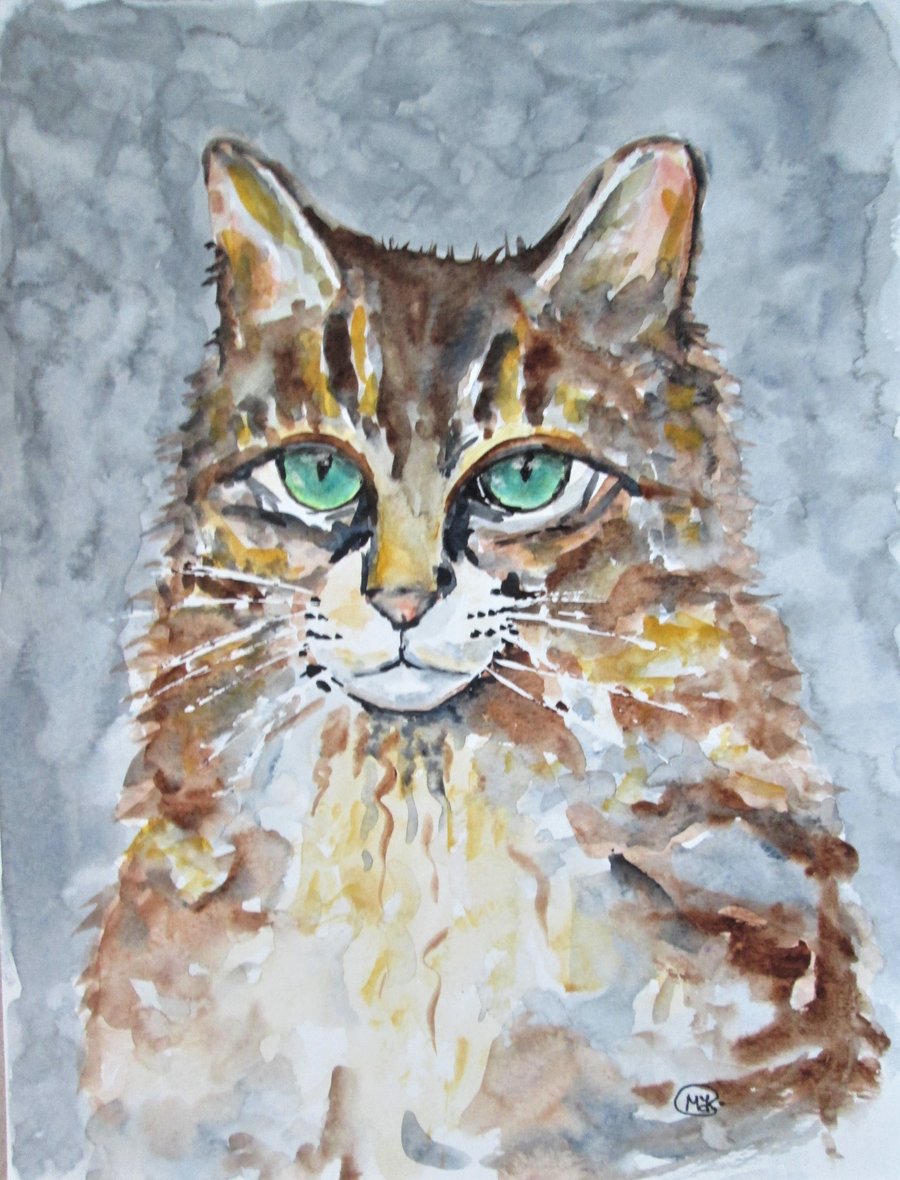 Kitty Cat art, original painting