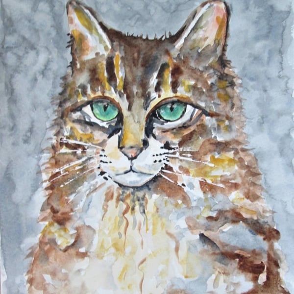 Kitty Cat art, original painting