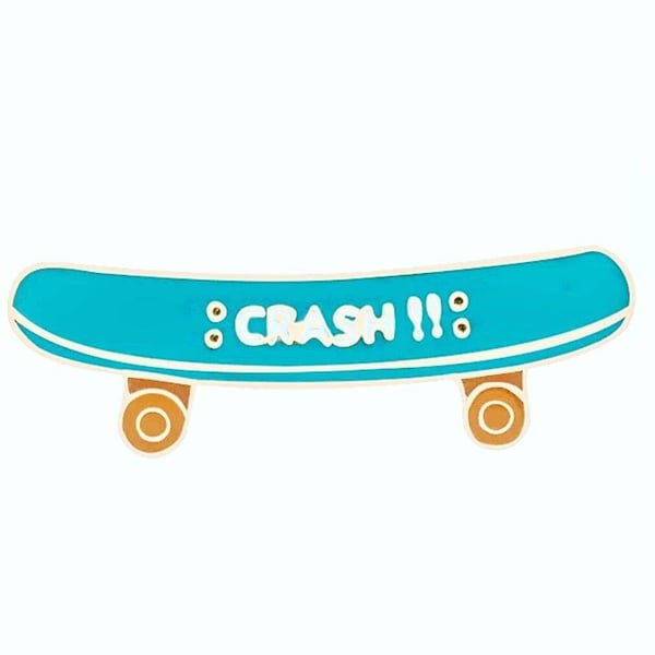 Crash Skateboard Design Pin Badge Wonderful Gift for Any Skater or skaterboy ska