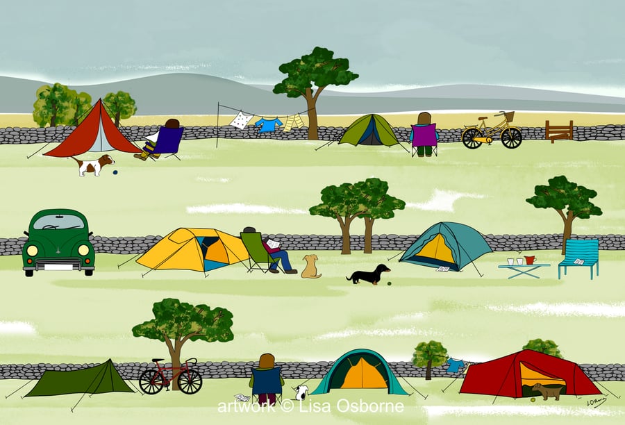 Camping - holidays - art print