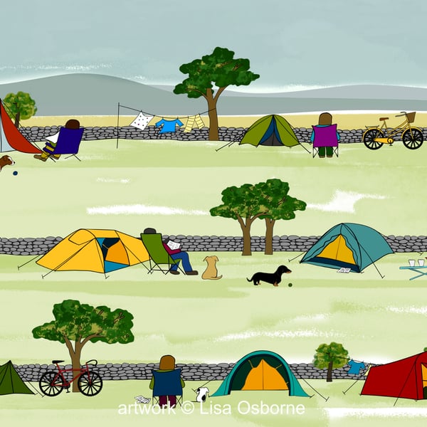 Camping - holidays - art print