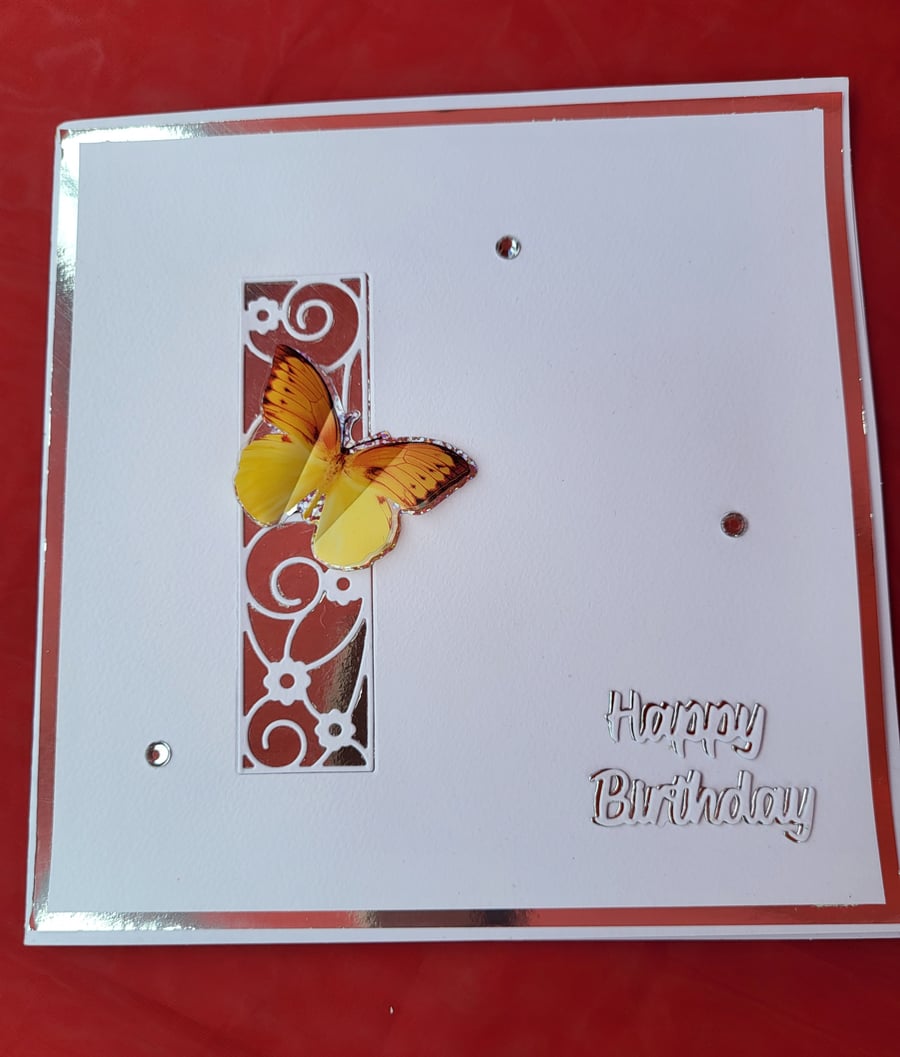 Handmade butterfly birthday card, butterfly card, Birthday card, 