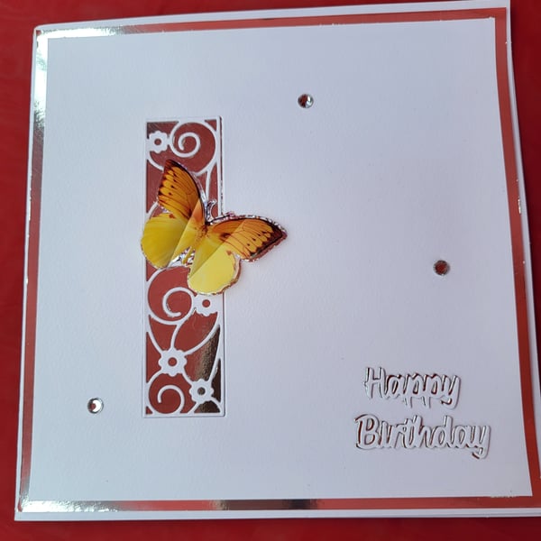 Handmade butterfly birthday card, butterfly card, Birthday card, 
