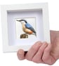 Nuthatch, little 3D fabric chaffinch picture framed, nuthatch gift