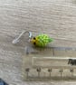 Green budgie earrings with sterling silver ear hooks  - Image 4