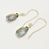 Labradorite and Green Apatite Sterling Silver Earrings