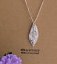 Handcrafted Fine Silver Leaf Pendant Necklace, Nature Inspired Botanical 