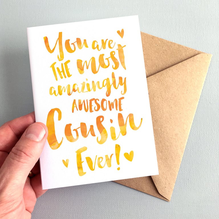 The Most Amazingly Awesome Cousin Greeting Card - Cousin Thank You, Birthday