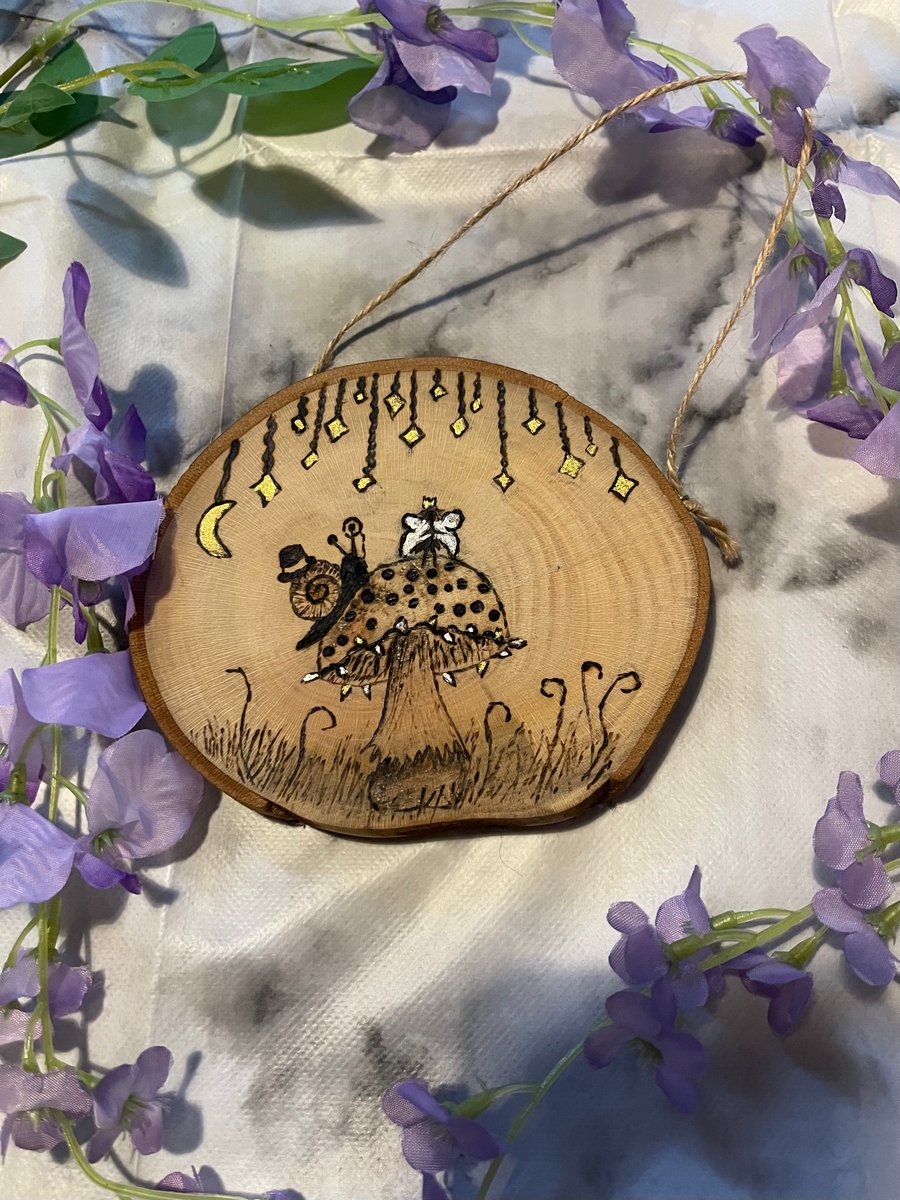 Pyrography- Dot the fairy and the toadstool ball