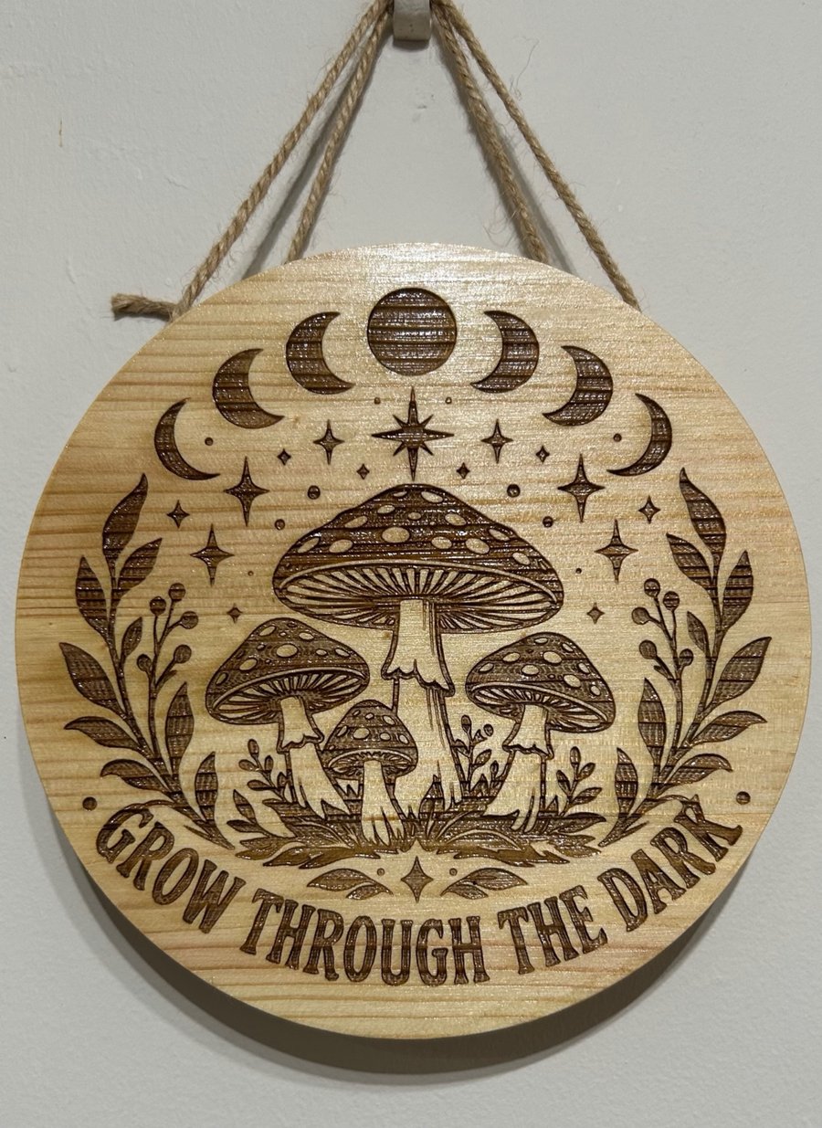 Good vibes Toadstool wooden plaque