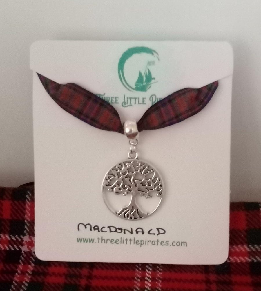 Tree of life plaid tartan Scottish pendant with a choice of Scottish tartans