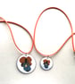  Summer Seconds - Circular Floral Enamelled Pendant - Pansy  - Image 4