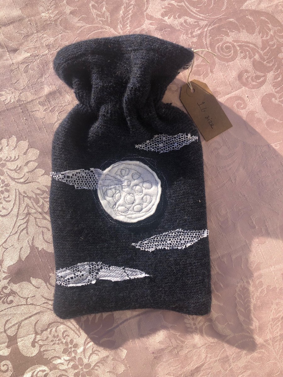 Moonrise Freemotion Embroidered Hot Water Bottle Cover