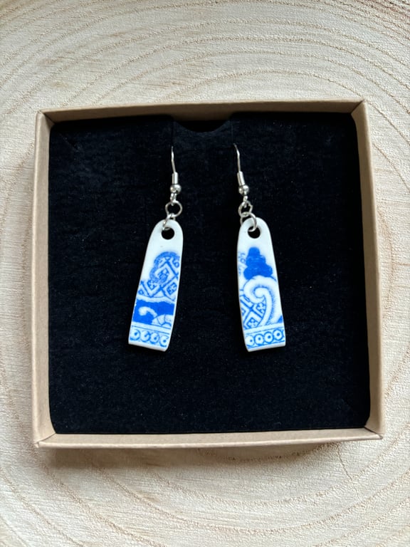 Handmade Ceramic Earrings One of a Kind Sterling Silver Eco Friendly Gifts