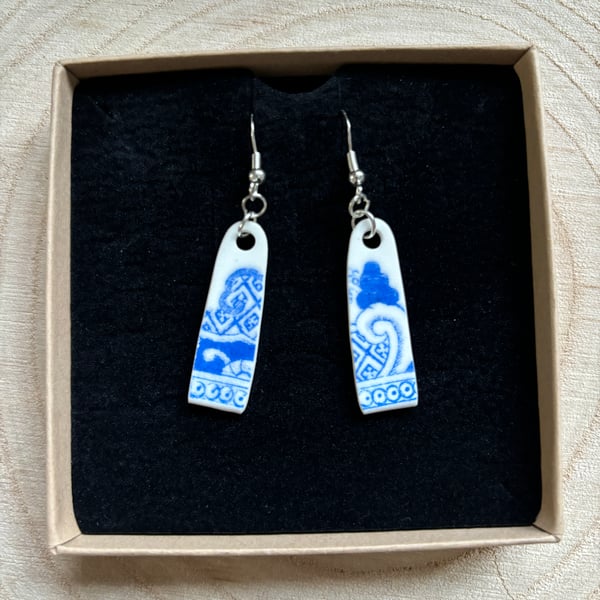 Handmade Ceramic Earrings One of a Kind Sterling Silver Eco Friendly Gifts
