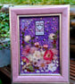 Velvet gothic upcycled resin photo frame Valloween Valentines glitter spooky