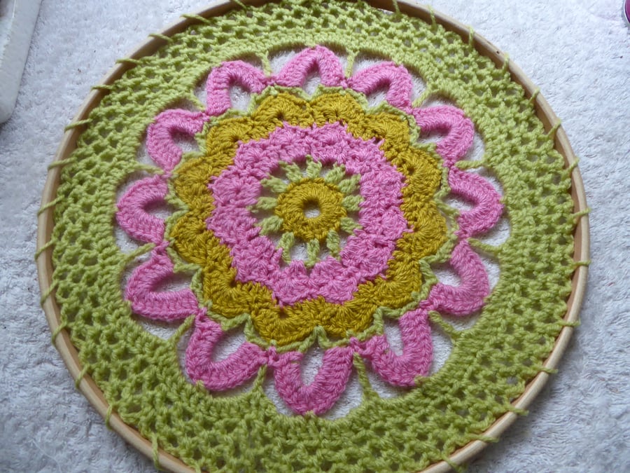 Colourful Crochet Mandala Wall Hanging