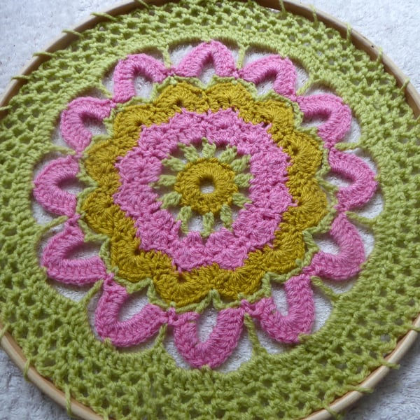 Colourful Crochet Mandala Wall Hanging