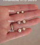Recycled Sterling Silver Studs, Small Hammered Silver Pebble Stud Earrings, ARC - Image 6