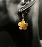  Jade and bronze carved flower drop earrings, Taurus jewelry - Image 2