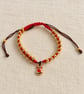 Children's Christmas Reindeer Macramé Bracelet – Red & Brown, Adjustable - Image 1