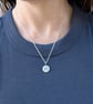 Sterling Silver Pebble Stamped Sunburst Necklace - JBJ2056 - Image 4