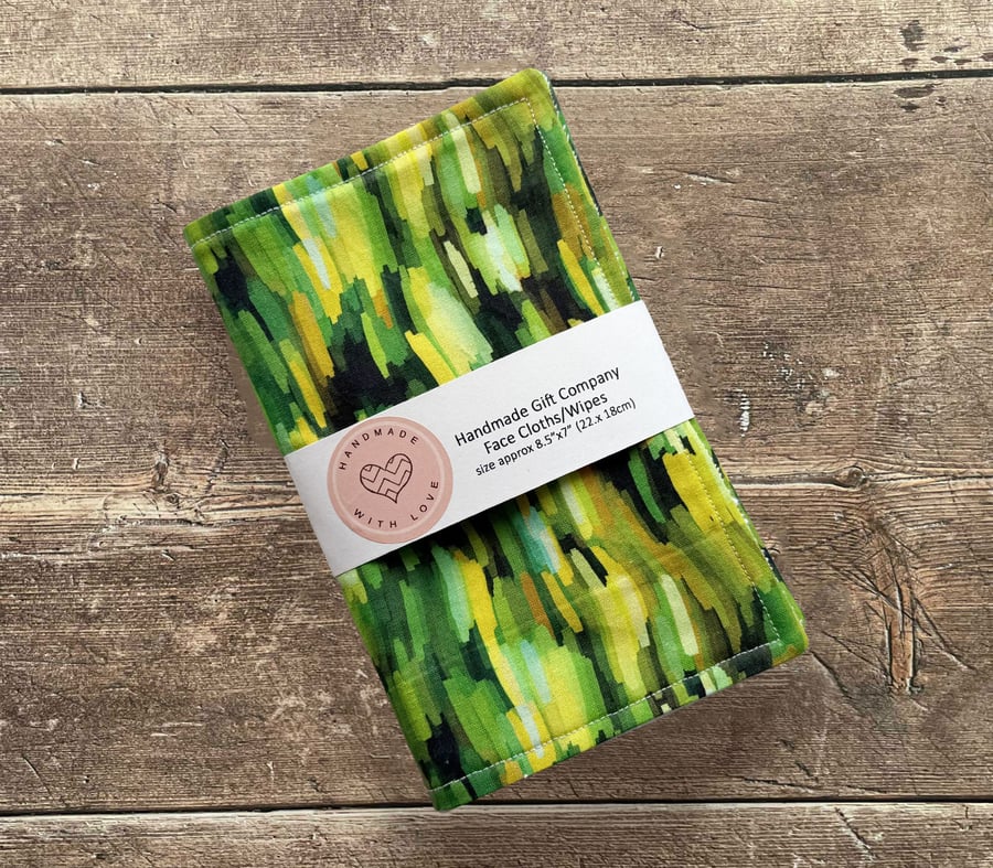 Handmade 2 Pk Face Wipes, Face Cloths, Face Flannels, Eco-Friendly Wipes-FCW42
