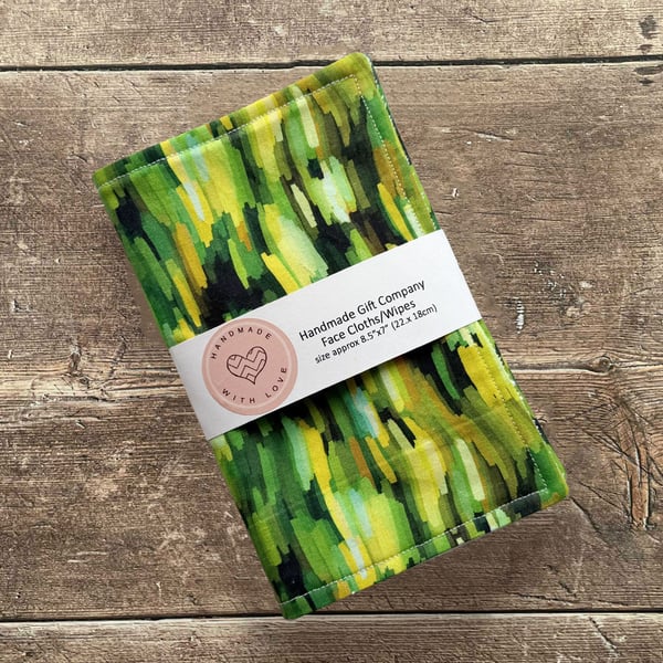 Handmade 2 Pk Face Wipes, Face Cloths, Face Flannels, Eco-Friendly Wipes-FCW42