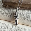 Sterling Silver Pudding Doll Necklace - Frozen Charolette Pendant Necklace
