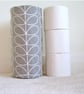 Toilet Roll Holder 3 Loo Roll Storage Basket Dark Grey Stem Leaves - Image 6