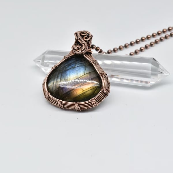 Perfectly Imperfect Labradorite and Copper Pendant